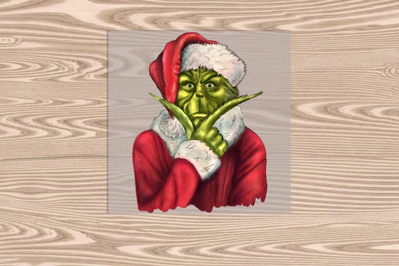 Ready to press, Santa Green Man Christmas, DTF Transfer Print