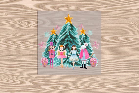 Ready to Press, Nutcracker Crew Christmas Trees, Merry Christmas, heat transfer print, DTF Transfer Print