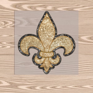 Ready to Press DTF Transfer-Fleur De Lis faux sequin- heat transfer