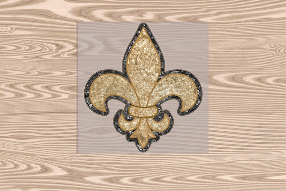 Fleur De Lis Faux Sequin DTF Transfer Print