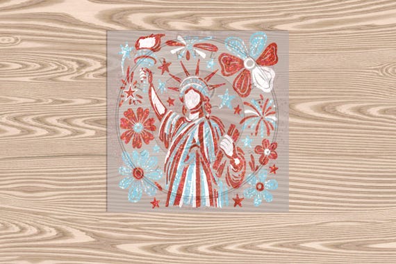 Exclusive - Ready to Press, Lady Liberty, heat transfer print, DTF Transfer Print