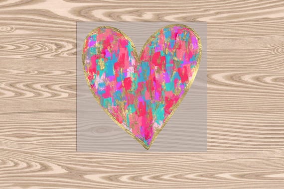 Ready to Press, Pink Heart Brushstroke, heat transfer print, DTF Transfer Print