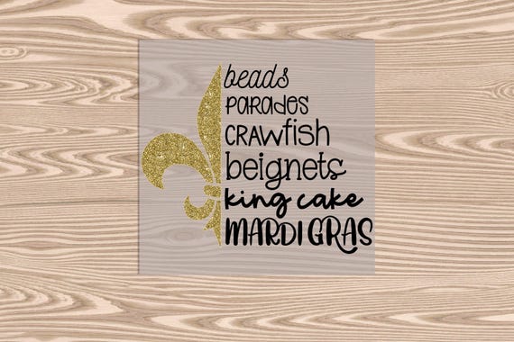Ready to Press, Fleur De Lis- All about Louisiana (faux glitter effect printed), DTF Transfer Print