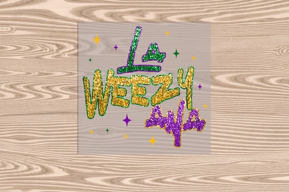 Ready to Press, La Weezy Ana (faux glitter effect printed), heat transfer print, DTF Transfer Print
