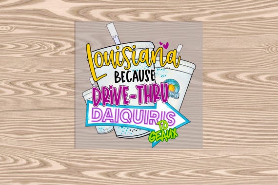 Ready to Press, Louisiana Daquiris (faux glitter effect printed), DTF Transfer Print