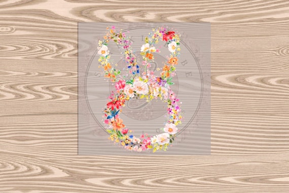 Ready to Press DTF Transfer-Flower Bunny- heat transfer
