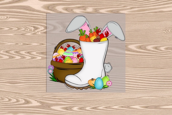 Ready to Press, Cajun Boot Easter, DTF Transfer Print