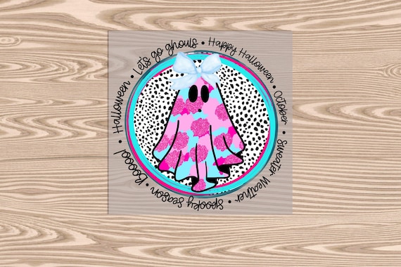 Ready to Press, Spotted Dot Ghost, Halloween, heat transfer print, DTF Transfer Print