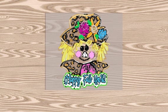 Ready to Press, Happy Fall Scarecrow, heat transfer print, DTF Transfer Print