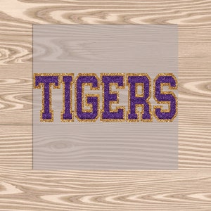 Ready to Press, Tigers Chenile (faux glitter chenile look), heat transfer print, DTF Transfer Print