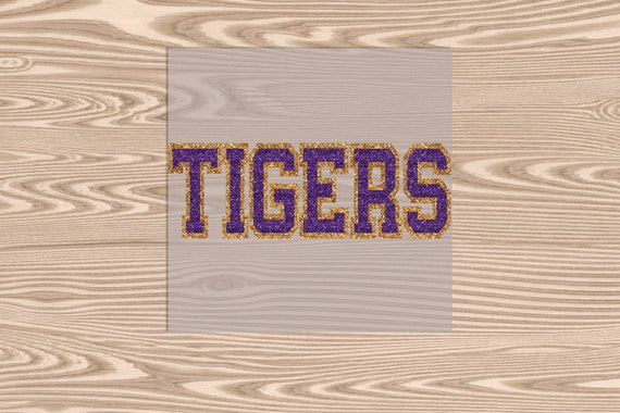 Ready to Press, Tigers Chenile (faux glitter chenile look), heat transfer print, DTF Transfer Print