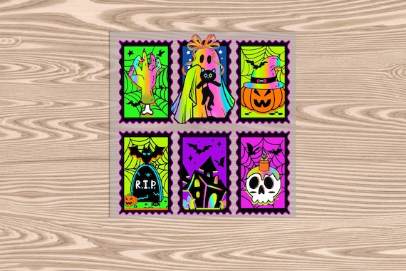 Neon Halloween DTF Transfer Print: Ready to Press
