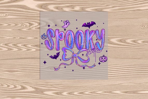 Spooky Purple DTF Transfer Print: Halloween Heat Transfer