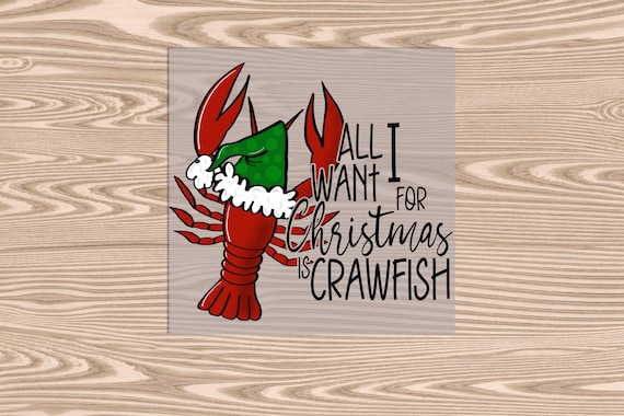 Ready to Press, Christmas Crawfish, heat transfer print, DTF Transfer Print