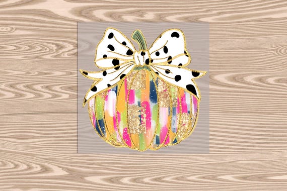 Ready to Press, Orange Brushstroke Pumpkin, heat transfer print, DTF Transfer Print