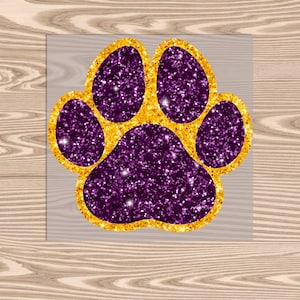 Ready to Press, Sequin Tiger Paw, heat transfer print- (faux sequin look), DTF Transfer Print