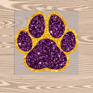 Ready to Press, Faux Sequin Tiger Paw, heat transfer print- (faux sequin effect printed), DTF Transfer Print