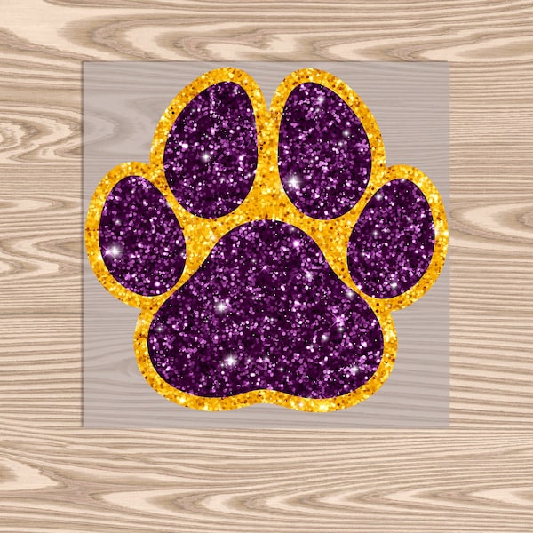 Ready to Press, Sequin Tiger Paw, heat transfer print- (faux sequin look), DTF Transfer Print
