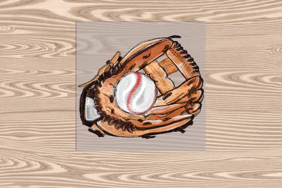 Ready to Press, Baseball Glove, heat transfer print, DTF Transfer Print