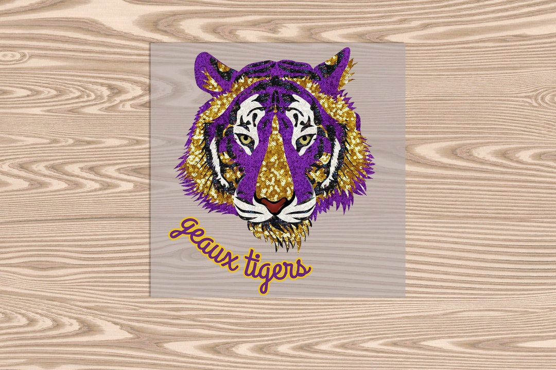 Ready to Press, Sequin Tiger, Heat Transfer Print faux Sequin Look, DTF