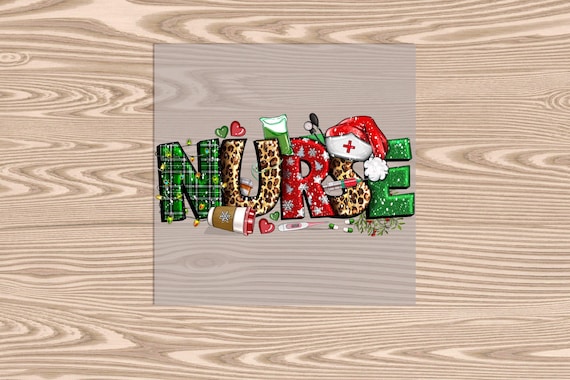 Ready to Press, Christmas Nurse, heat transfer print, DTF Transfer Print