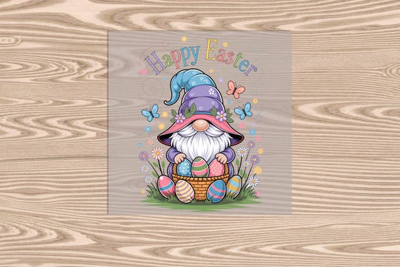 Ready to Press, Happy Easter Gnome, DTF Transfer Print