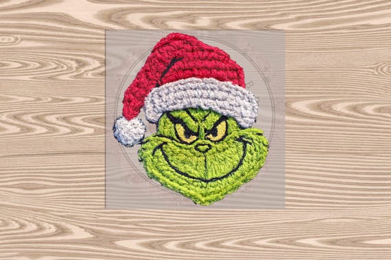 Ready to Press DTF Transfer-Santa Green Man :Faux Yarn & Embroidered Texture Effect