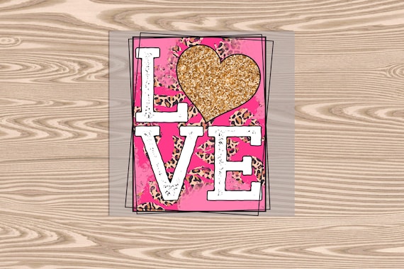 Ready to Press, LOVE (faux glitter effect printed), DTF Transfer Print, heat transfer print