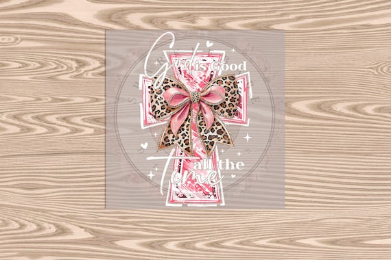 Ready to Press DTF Transfer-God is Good Leopard Cross- heat transfer
