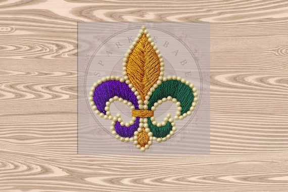 Ready to Press DTF Transfer- Fleur de Lis Faux Yarn- heat transfer