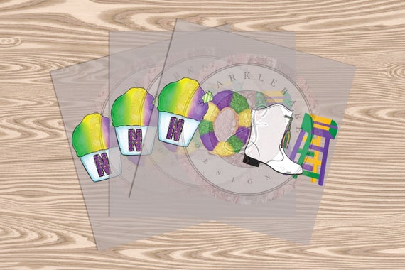 Exclusive - Ready to Press, Mardi Gras NOLA, heat transfer print, DTF Transfer Print