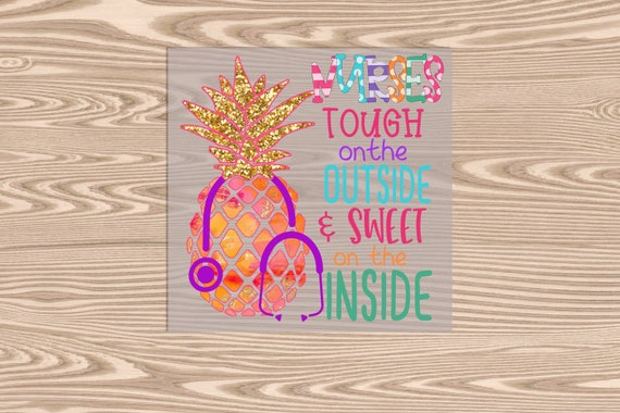 Ready to Press, Nurses Pineapple, heat transfer print, DTF Transfer Print