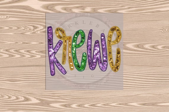 Ready to Press DTF Transfer-Mardi Gras Krewe - glitter effect- heat transfer