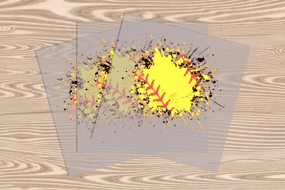 Ready to Press, Softball Splatter, heat transfer print, DTF Transfer Print