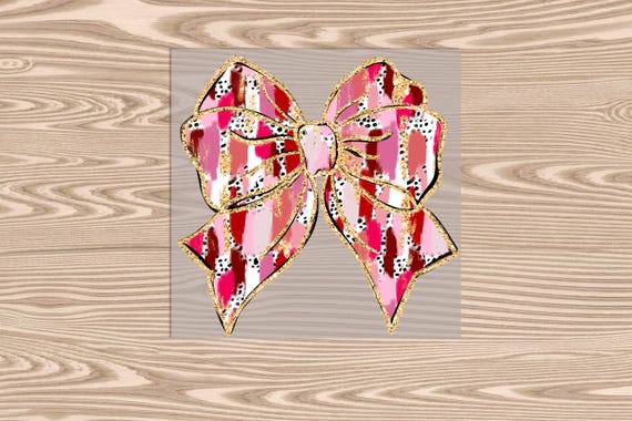 Ready to Press DTF Transfer-Pink Brushstroke Bow