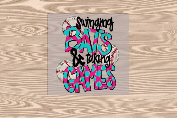 Ready to Press, Swinging Bats and Taking Games Baseball, heat transfer print, DTF Transfer Print