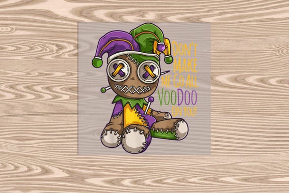Ready to Press, Voodoo Doll, Mardi Gras, heat transfer print, DTF Transfer Print
