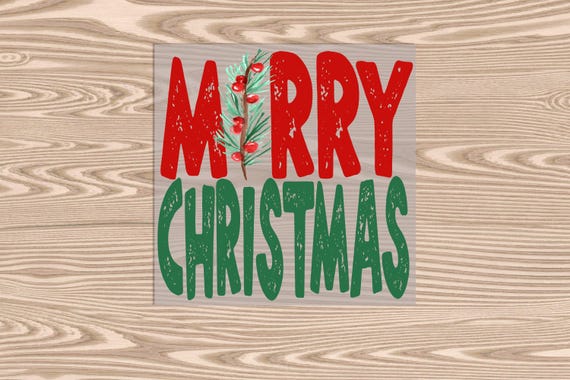 Ready to Press, Merry Christmas Mistletoe, heat transfer print, DTF Transfer Print