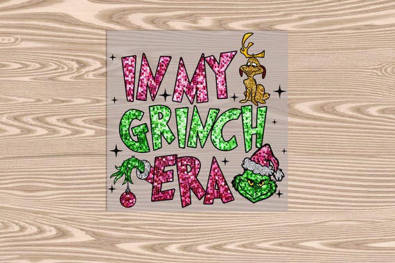 Ready to press, Green Man Christmas Era, DTF Transfer Print