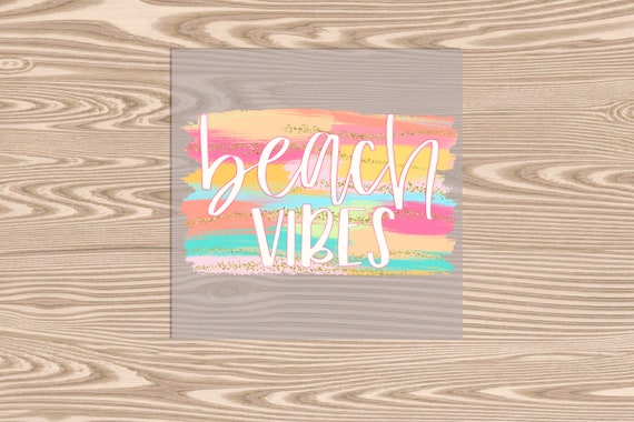 Ready to Press, Beach Vibes Brushstroke, heat transfer print, DTF Transfer Print
