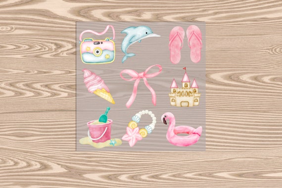 Ready to Press, Beach Day Coquette, heat transfer print, DTF Transfer Print