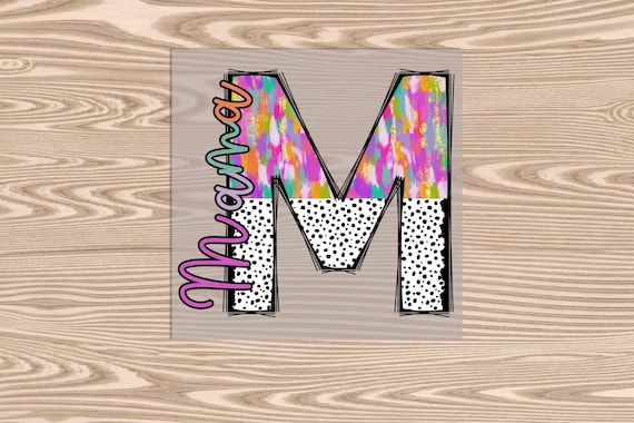 Ready to Press, Mama M Colorful Dot, heat transfer print, DTF Transfer Print