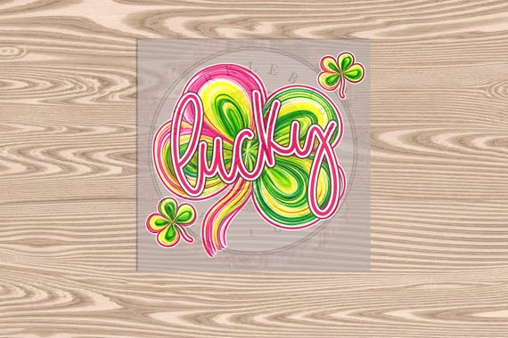 Ready to Press DTF Transfer-Lucky Pink Clover- St. Patrick's Day - heat transfer