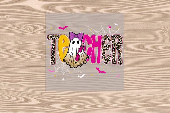 Teacher Ghost Halloween Apple DTF Transfer Print