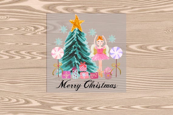 Ready to Press, Nutcracker Blonde Ballerina, Merry Christmas, heat transfer print, DTF Transfer Print