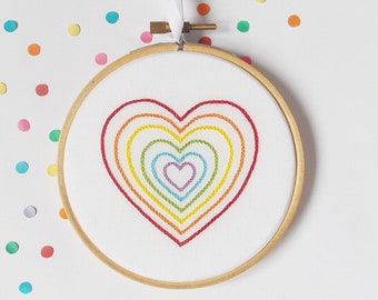 Unisex Nursery Decor Embroidery Hoop, Rainbow Baby Shower Present, Rainbow Lover Gift, Playroom Decoration