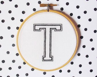 Unisex Nursery Decor Embroidery Hoop, Monochrome Home Decor, Typography Wall Art, Nursery Wall Hanging, Letter for Bedroom