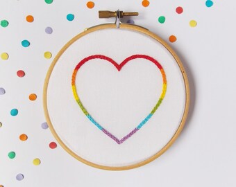 Rainbow Nursery Embroidery Hoop, Colourful Nursery Wall Hanging, Rainbow Baby Newborn Gift, Unisex Nursery Decor