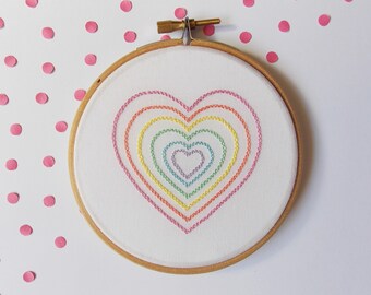 Pastel Rainbow Nursery Decoration, Embroidery Hoop Home Decor, Gift for Daughter, Teenage Girl Bedroom Decor