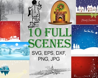 Christmas Scenes Graphics Bundle